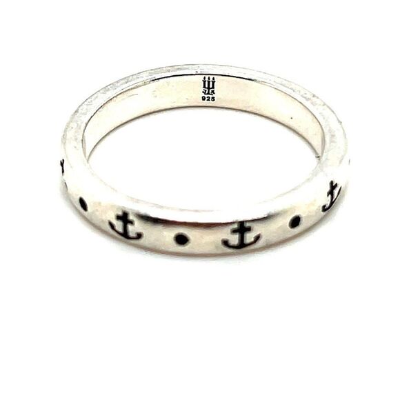 Retired James Avery Anchor Band Ring - Picture 2 of 4